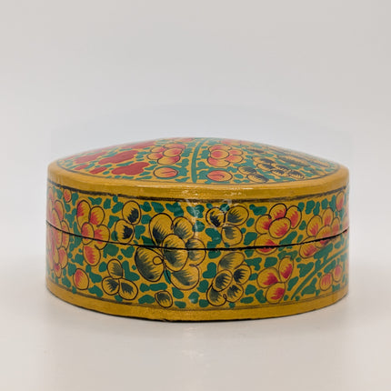 Classic Kashmiri Papier-Mâché Coaster Set — Handmade Indian Artisanal