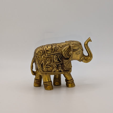 Stunning Brass Elephant Sculpture (Variant 2) — Handmade Indian Artisanal