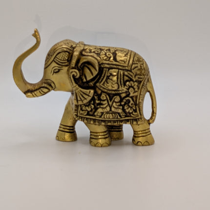 Premium Brass Elephant Sculpture (Variant 1) — Handmade Indian Artisanal