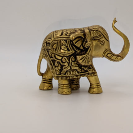 Premium Brass Elephant Sculpture (Variant 1) — Handmade Indian Artisanal