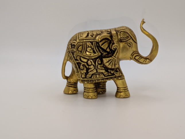 Premium Brass Elephant Sculpture (Variant 1) — Handmade Indian Artisanal
