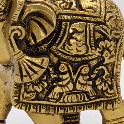 Premium Brass Elephant Sculpture (Variant 1) — Handmade Indian Artisanal