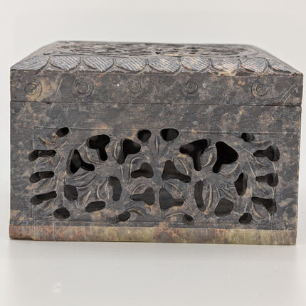Exquisite Hand-Carved Marble Jewellery Box — Handmade Indian Artisanal