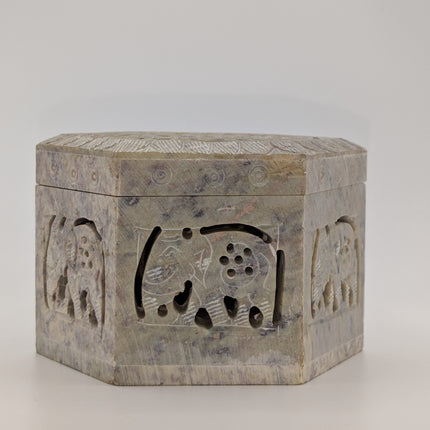 Hand-Carved Hexagonal Marble Jewellery Box · Where Rajasthan's Stone Legacy Holds Your Treasures