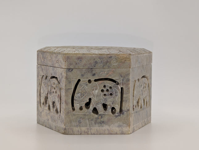 Hand-Carved Hexagonal Marble Jewellery Box · Where Rajasthan's Stone Legacy Holds Your Treasures