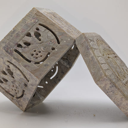 Hand-Carved Hexagonal Marble Jewellery Box · Where Rajasthan's Stone Legacy Holds Your Treasures