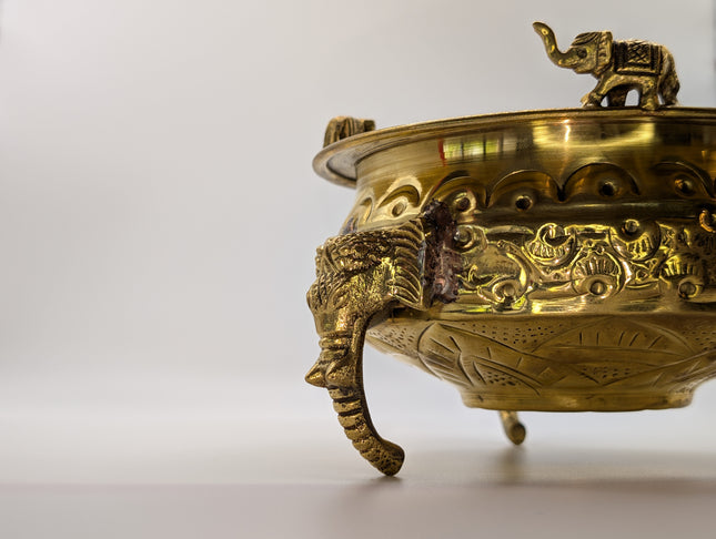 Exquisite Statement Piece Brass Bowl - Handmade Indian Artisan
