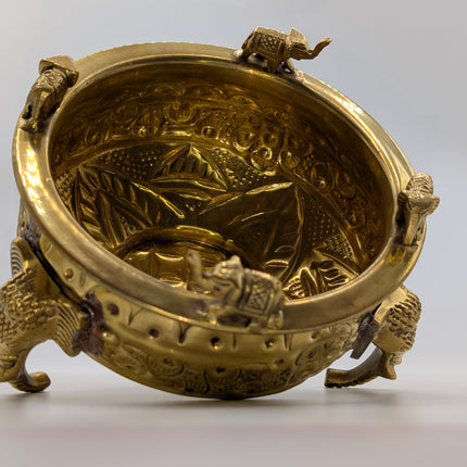 Exquisite Statement Piece Brass Bowl - Handmade Indian Artisan