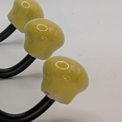 Vibrant Triple Ceramic Hook - Hand-Painted Indian Wall Hanger