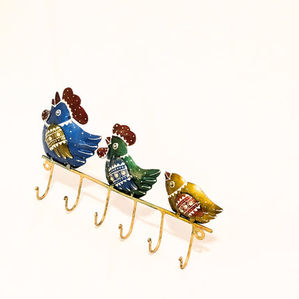 Hand-Painted Bird Hook Rail · Where Folk Art Meets Your Daily Ritual