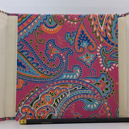 Magnificent Paisley Handmade Notebook - Traditional Indian Textile & Handcrafted Paper (18×18 cm)