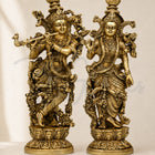 Handmade Solid Brass Radha Krishna Statue Pair - 14