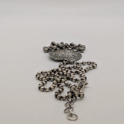 The Heart Amulet Ghungroo Necklace in Oxidised German Silver