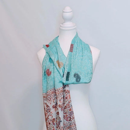 Kashmiri Cashmere Shawl - Blue Floral | Woven in Kashmir, Ships from Sydney