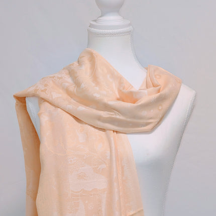 Authentic Cashmere Shawl — Delicate Saffron with Solid Weave