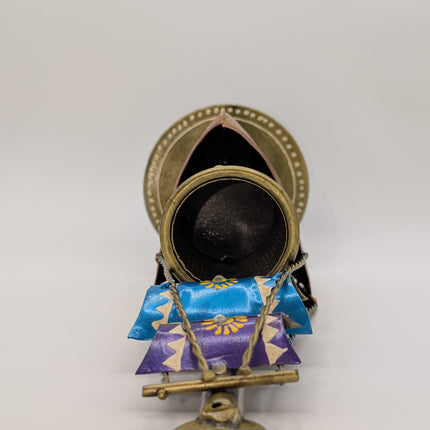 Vibrant Metal Ship Pen Stand — Handmade Indian Artisanal