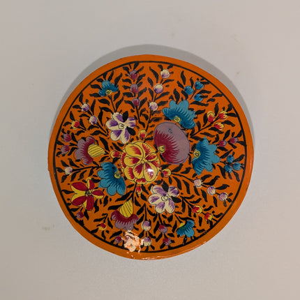 Classic Kashmiri Papier-Mâché Coaster Set — Handmade Indian Artisanal
