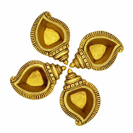Handcrafted Brass Shankh Diya – Oil Lamp for Pooja & Diwali