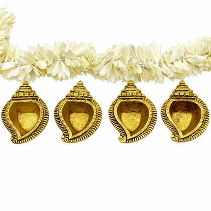 Handcrafted Brass Shankh Diya – Oil Lamp for Pooja & Diwali
