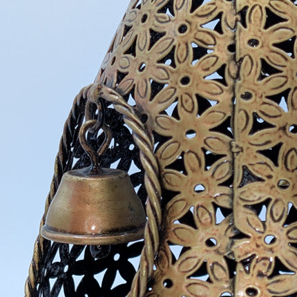 Enchanting Bird & Bell Hanging Tealight — Handmade Indian Artisanal
