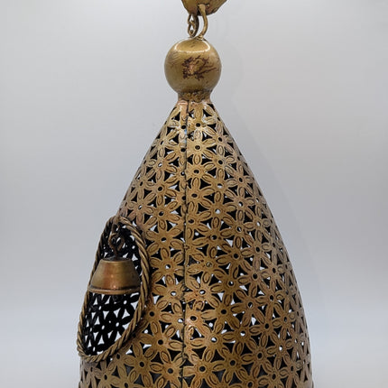 Enchanting Bird & Bell Hanging Tealight — Handmade Indian Artisanal