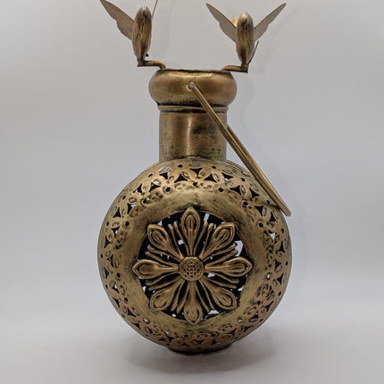 Beautiful Kettle With Bird Tealight Holder - Handmade Indian Artisan