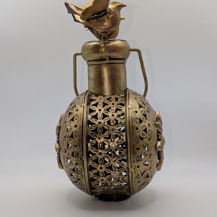 Beautiful Kettle With Bird Tealight Holder - Handmade Indian Artisan