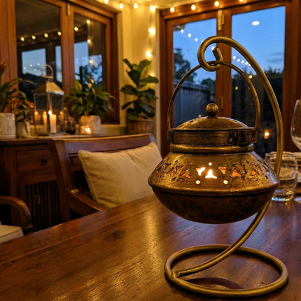 Hanging Tealight Pot Holder - Handmade Indian Artisan