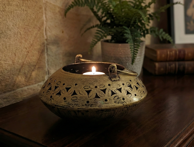 Handcrafted Jaali Tealight Holder · Where Ancient Architecture Meets Living Light