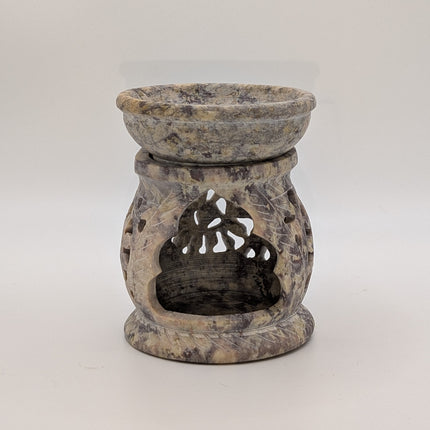 Intricately Carved Candle and Oil Warmer - Handmade Indian Artisan