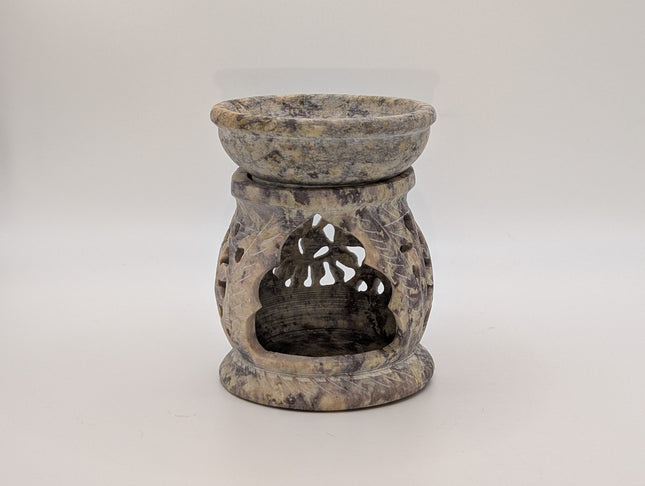 Intricately Carved Candle and Oil Warmer - Handmade Indian Artisan