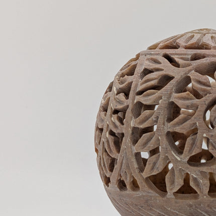 Intricate Marble Tealight Holder — Handmade Indian Artisanal