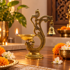 Handcrafted Solid Brass Annam Peacock Bell Diya – Traditional South Indian Oil Lamp