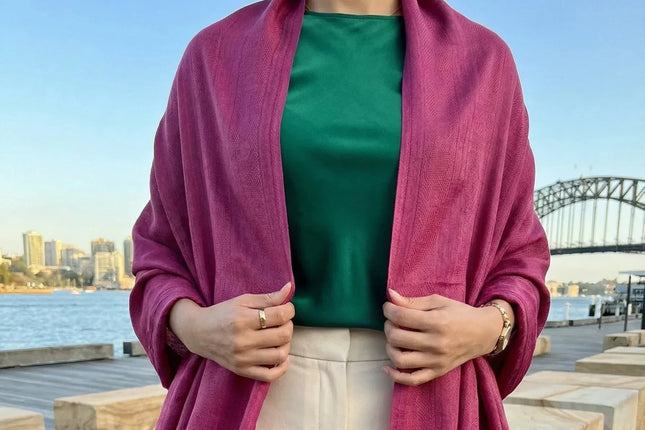Authentic Pure Pashmina Stole — Pink - The Ganges Store