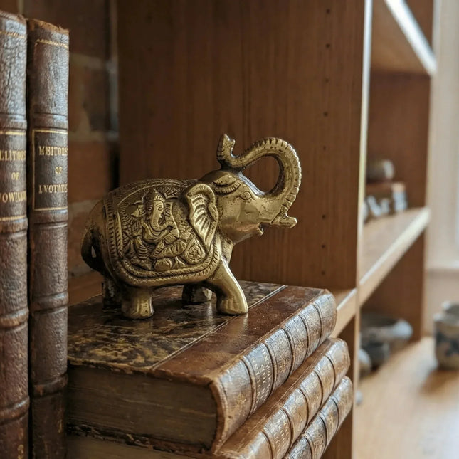 Beautiful Elephant Solid Brass Elephant - Handmade Indian Artisan - The Ganges Store