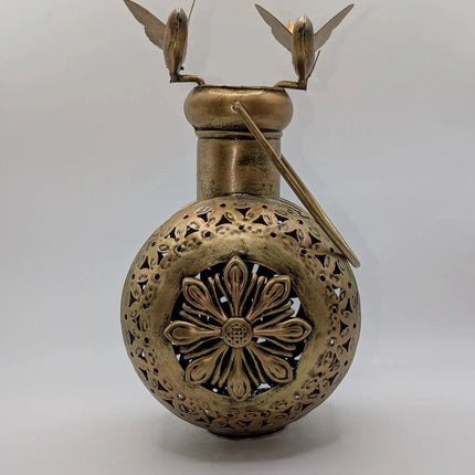 Beautiful Kettle With Bird Tealight Holder - Handmade Indian Artisan - The Ganges Store