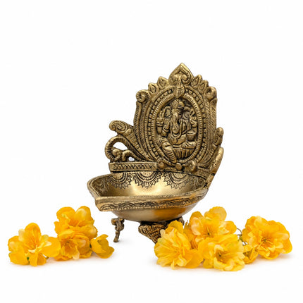 Handcrafted Brass Ganesha Deepam Urli