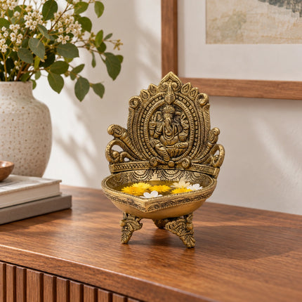 Handcrafted Brass Ganesha Deepam Urli