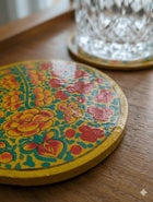 Classic Kashmiri Papier - Mâché Coaster Set — Handmade Indian Artisanal - The Ganges Store