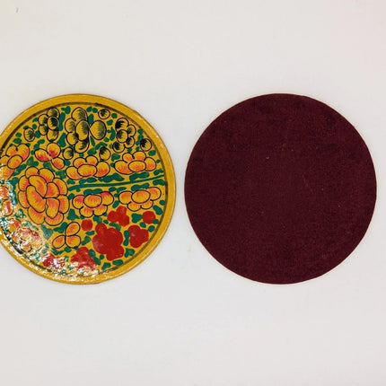 Classic Kashmiri Papier - Mâché Coaster Set — Handmade Indian Artisanal - The Ganges Store
