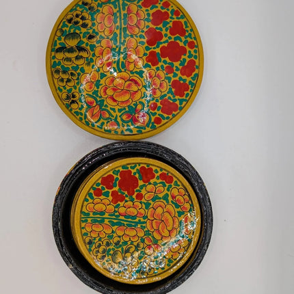 Classic Kashmiri Papier - Mâché Coaster Set — Handmade Indian Artisanal - The Ganges Store