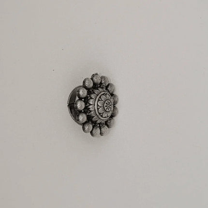 Classic Round Floral Ring with Central Bloom – Handmade Indian Artisanal - The Ganges Store