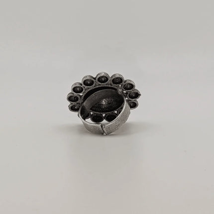 Classic Round Floral Ring with Central Bloom – Handmade Indian Artisanal - The Ganges Store