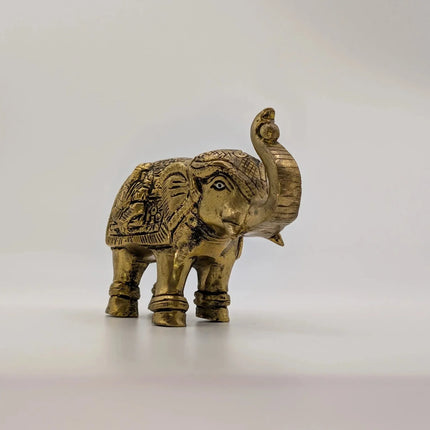 Divine Elephant Solid Brass Sculpture - Handmade Indian Artisan - The Ganges Store
