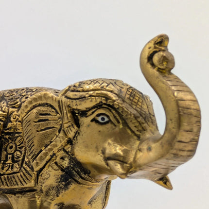 Divine Elephant Solid Brass Sculpture - Handmade Indian Artisan - The Ganges Store