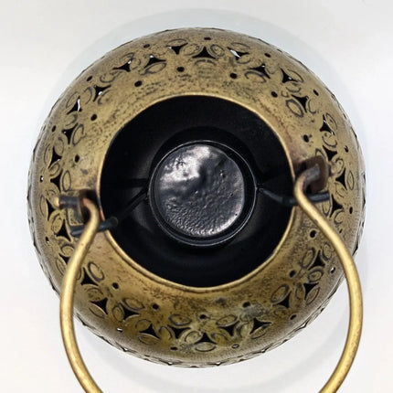 Elegant Metal Sphere Tealight Lamp â€” Handmade Indian Artisanal - The Ganges Store
