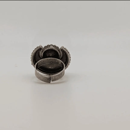 Enchanting Moon - Inspired Ring in Silver Brass – Handmade Indian Artisanal - The Ganges Store