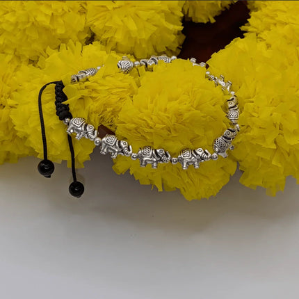 Exquisite Bracelet with Elephant Shaped Beads - Handmade Indian Artisanal - The Ganges Store