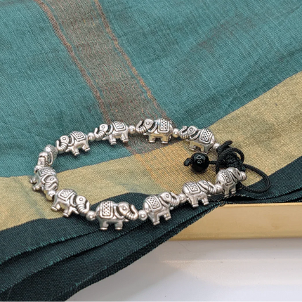 Exquisite Bracelet with Elephant Shaped Beads - Handmade Indian Artisanal - The Ganges Store
