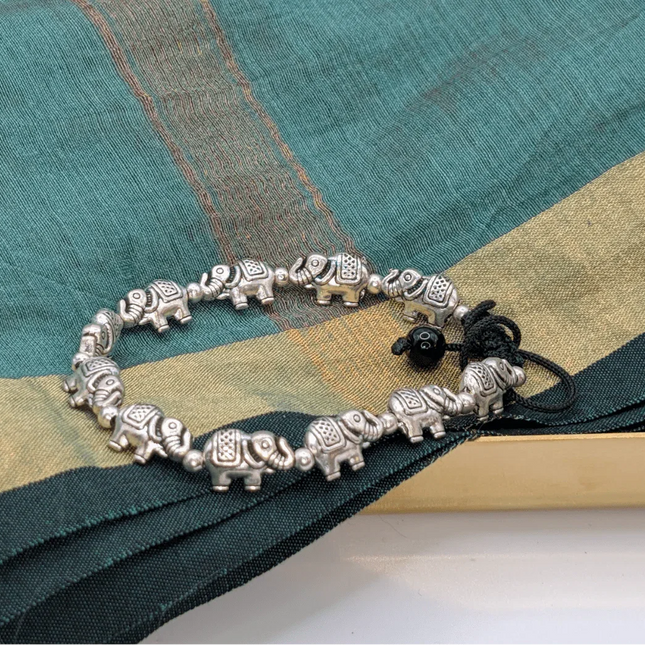 Exquisite Bracelet with Elephant Shaped Beads - Handmade Indian Artisanal - The Ganges Store
